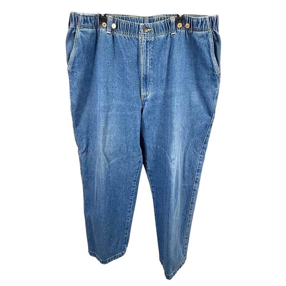 Harbor Bay Mens Jeans Size 1X/30 Elastic Waist Big & Tall Denim Pants